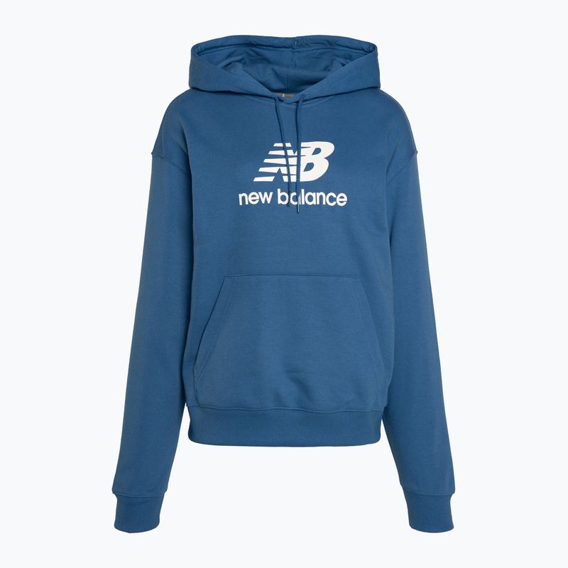 Felpa con cappuccio New Balance French Terry Stacked Logo Donna blueagat 5