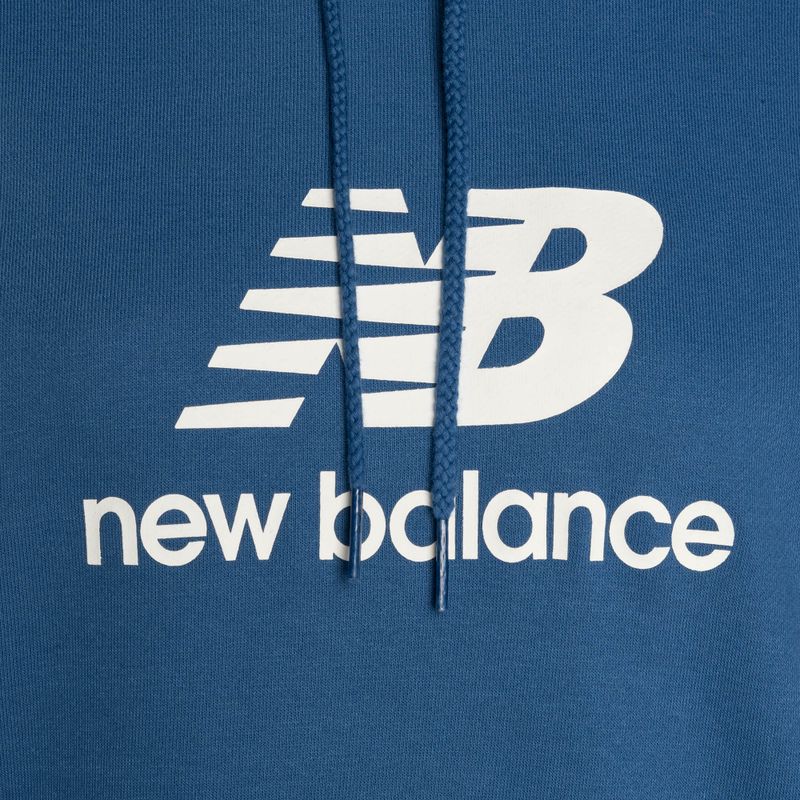 Felpa con cappuccio New Balance French Terry Stacked Logo Donna blueagat 7