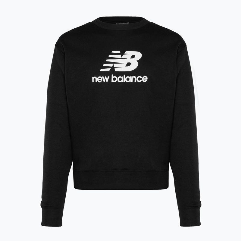 Felpa New Balance Stacked Logo French Terry Crew uomo nero 5