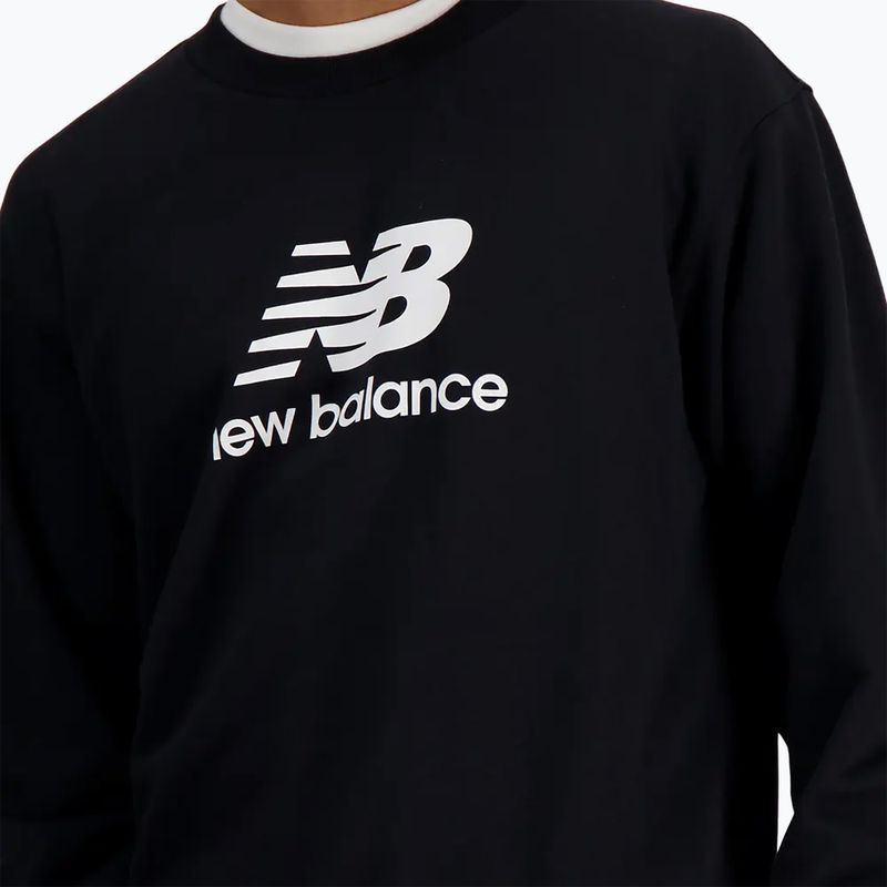 Felpa New Balance Stacked Logo French Terry Crew uomo nero 4