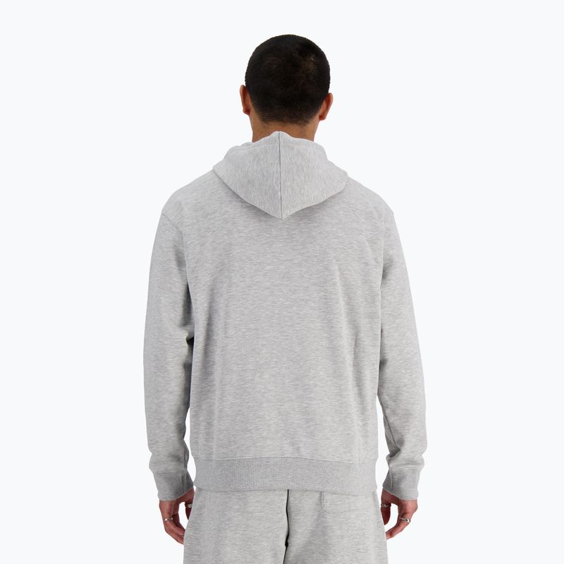 Felpa con cappuccio New Balance Stacked Logo French Terry grigio atletico da uomo 8