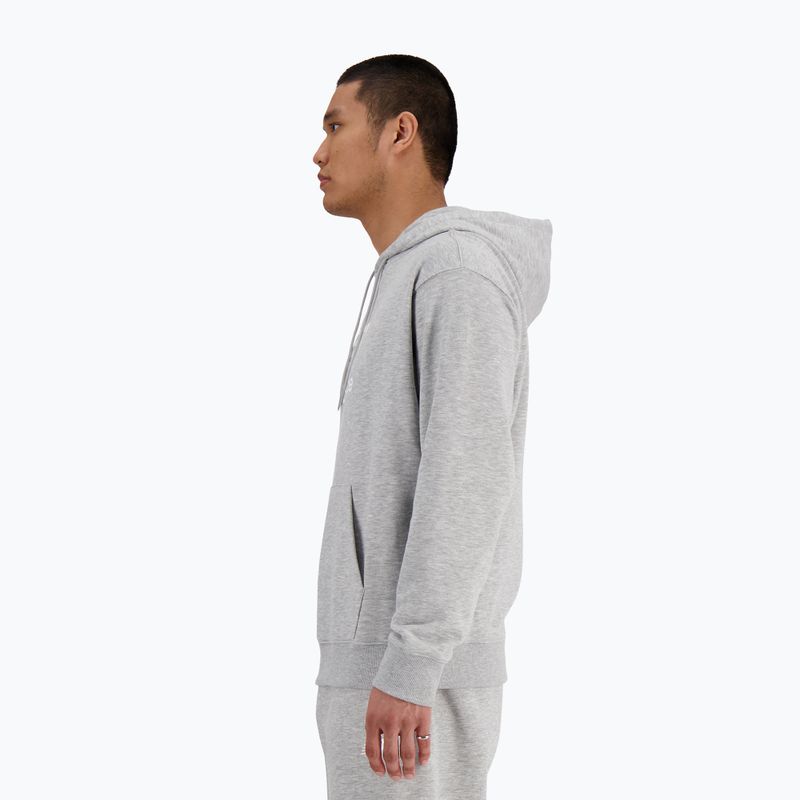 Felpa con cappuccio New Balance Stacked Logo French Terry grigio atletico da uomo 9