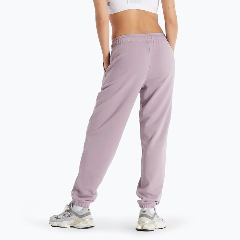 Pantaloni New Balance French Terry Jogger da donna, vino ghiaccio 2