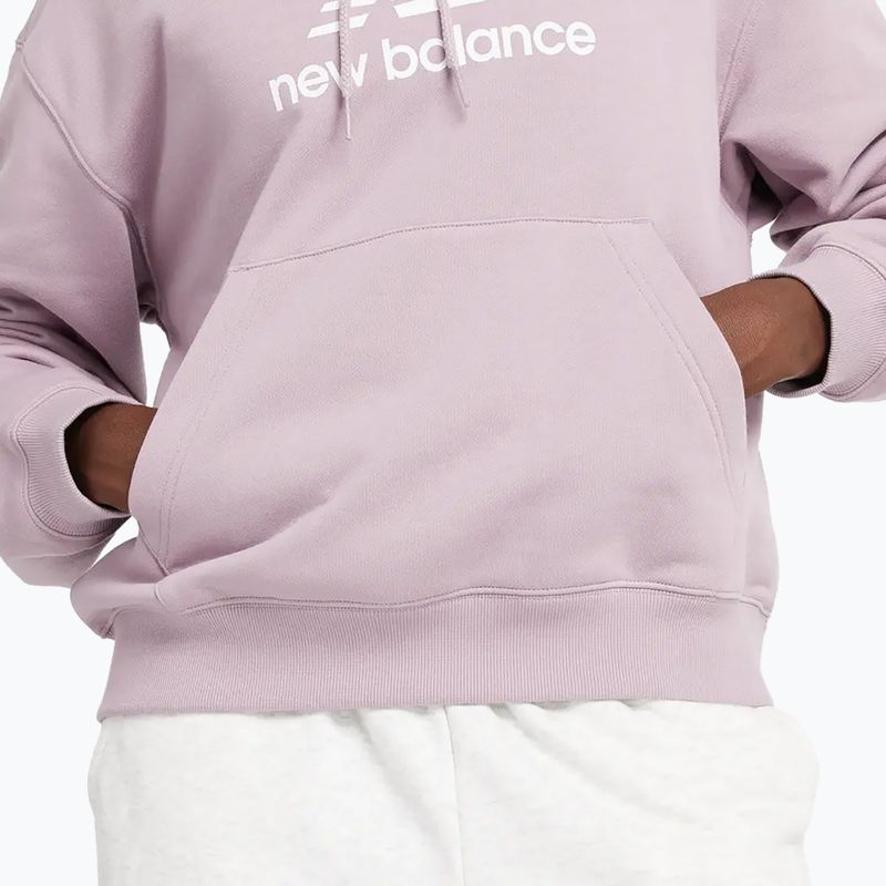 Felpa con cappuccio New Balance French Terry Stacked Logo Donna - Vino ghiaccio 5