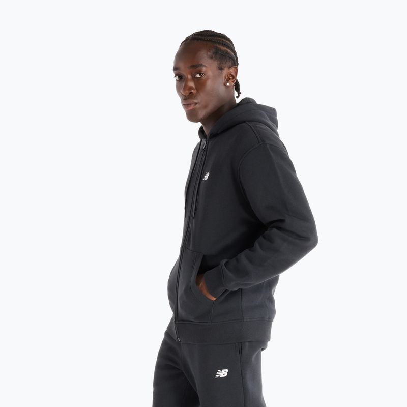 Felpa New Balance Core Brushed Full Zip uomo nero 3