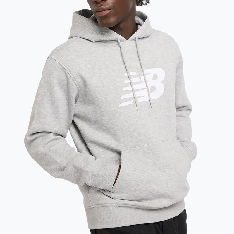Felpa con cappuccio New Balance Core Brushed da uomo, grigio atletico 4