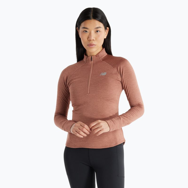 Donna New Balance Athletics Heat Grid 1/2 Zip sparrow heather running longsleeve