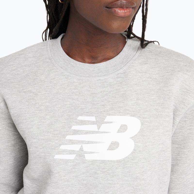 Felpa donna New Balance Sport Fleece Logo Crew grigio atletico 4
