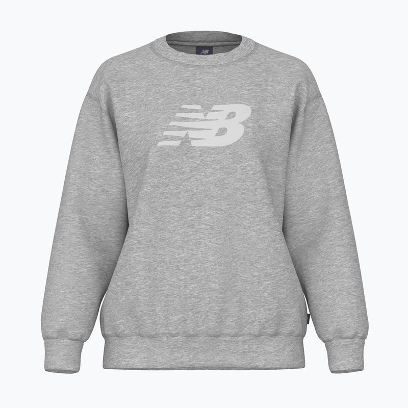 Felpa donna New Balance Sport Fleece Logo Crew grigio atletico