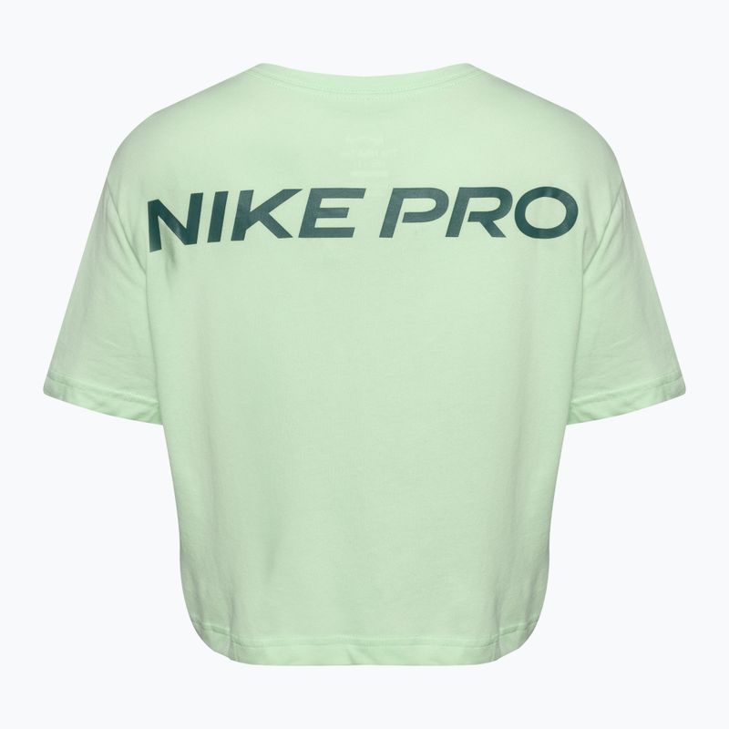 Maglietta da allenamento donna Nike Pro Dri-Fit Cropped verde vapore 2