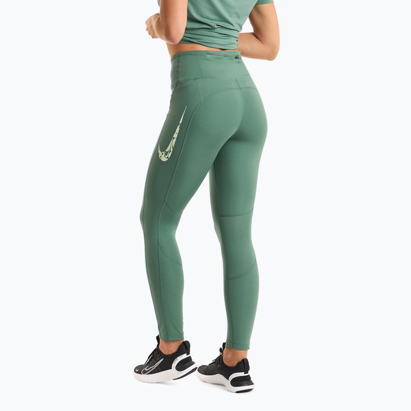 Leggings da corsa donna Nike Fast Mid Rise 7/8 bicoastal/verde vapore 2