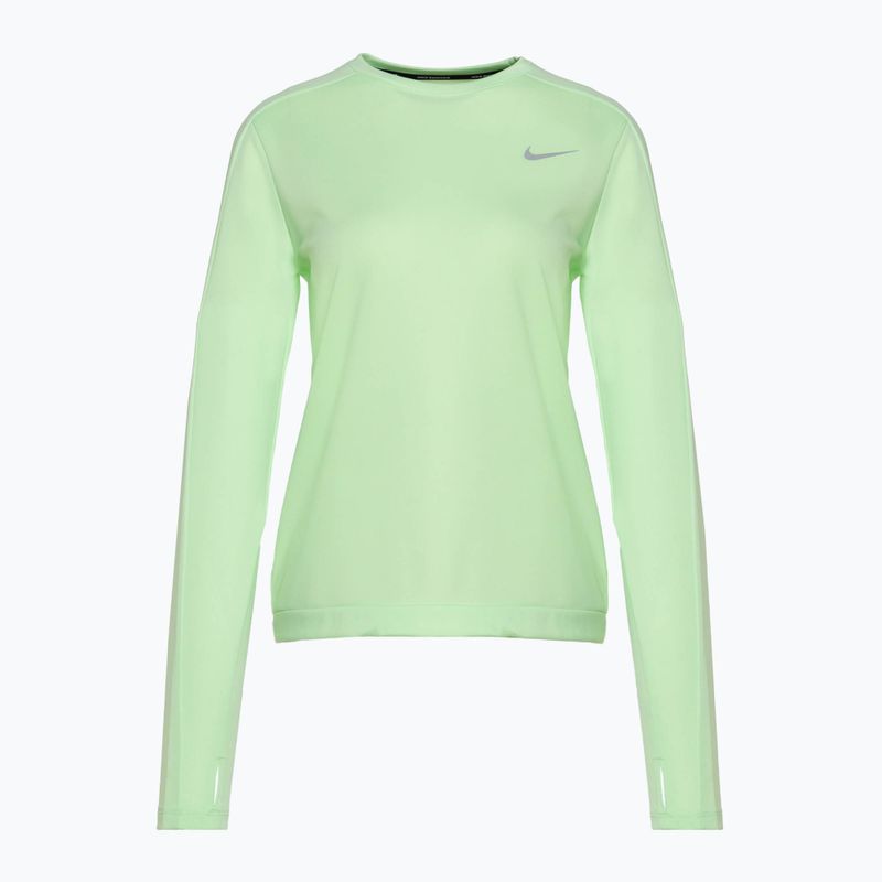 Donna Nike Dri-Fit Pacer Crew running a maniche lunghe verde vapore