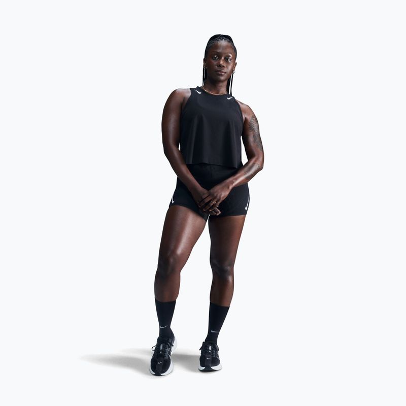 Canotta da running donna Nike AeroSwift Dri-Fit ADV Cropped Tank Top black/white 2