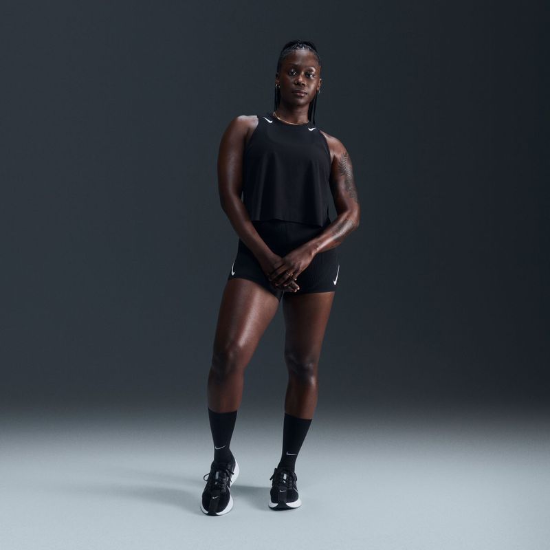 Canotta da running donna Nike AeroSwift Dri-Fit ADV Cropped Tank Top black/white 8