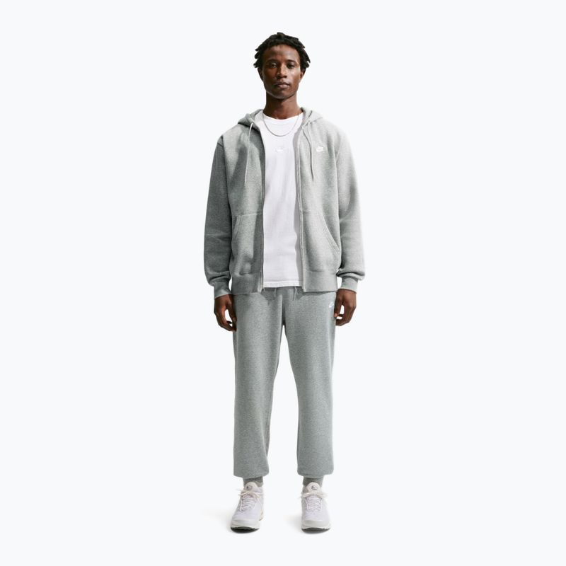 Pantaloni da uomo Nike Club French Terry Joggers dark grey heather/light smoke grey/white 2