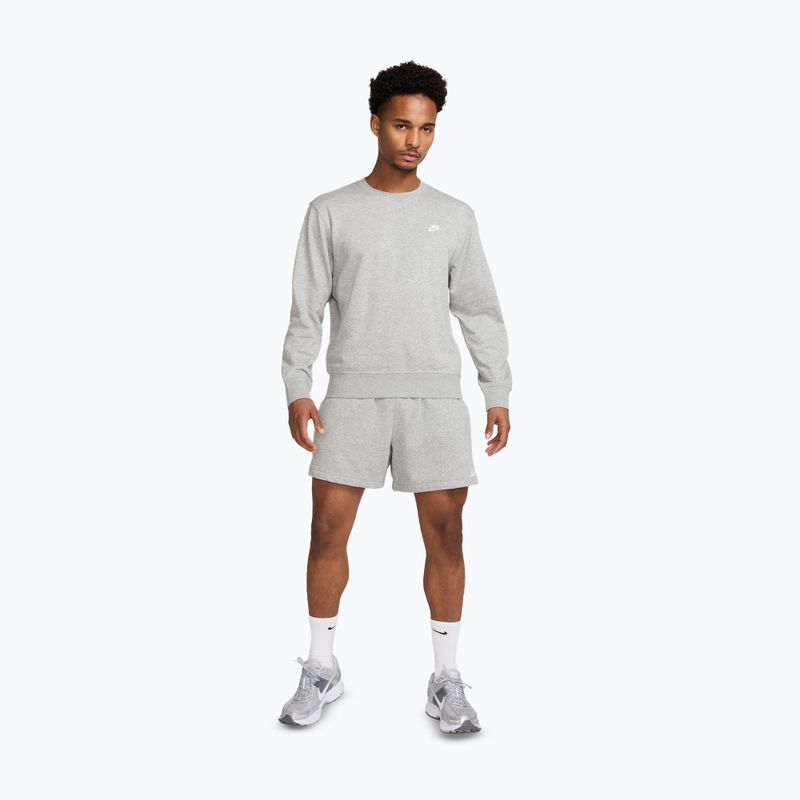 Felpa uomo Nike Club French Terry Crew dark grey heather/white 2