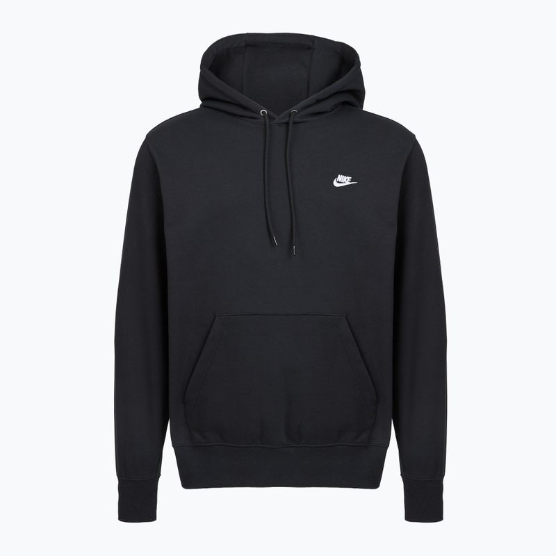 Felpa con cappuccio Nike Club French Terry Uomo nero/nero/bianco 8