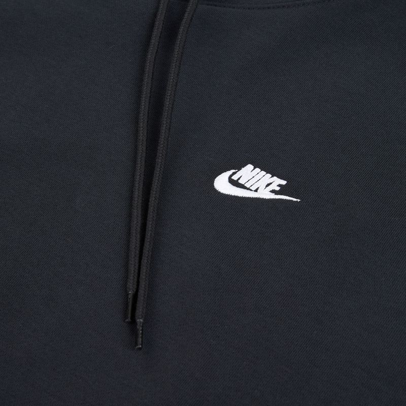 Felpa con cappuccio Nike Club French Terry Uomo nero/nero/bianco 10