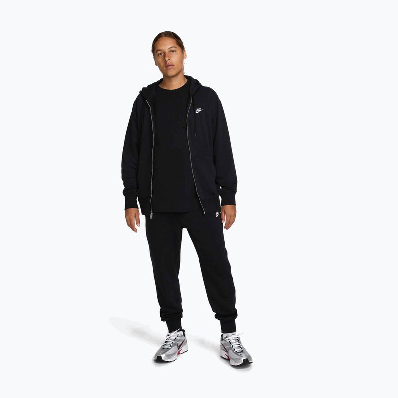 Felpa uomo Nike Club FZ Hoodie black/black/white 2