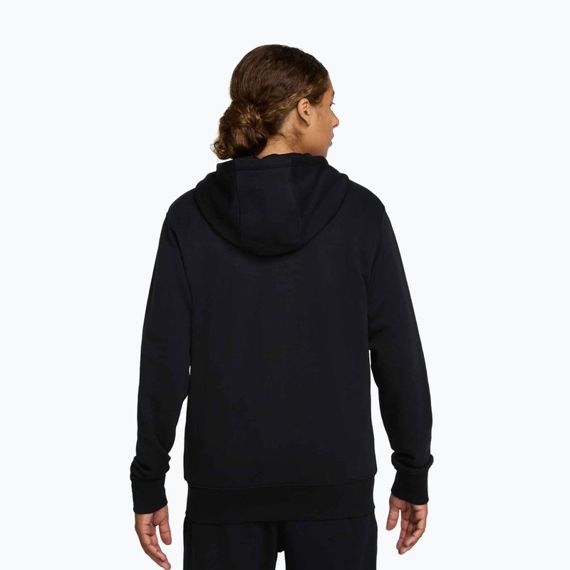 Felpa uomo Nike Club FZ Hoodie black/black/white 3