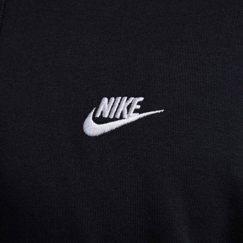 Felpa con cappuccio Nike Club French Terry Uomo nero/nero/bianco 7