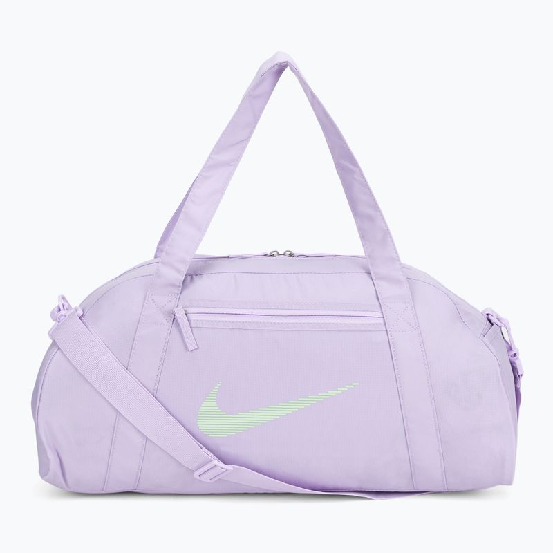 Borsa da allenamento Nike Gym Club da donna 24 l, lilla, lilla, verde evapor.
