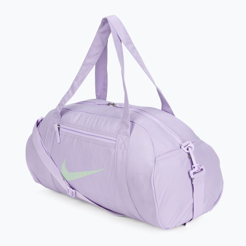 Borsa da allenamento Nike Gym Club da donna 24 l, lilla, lilla, verde evapor. 2