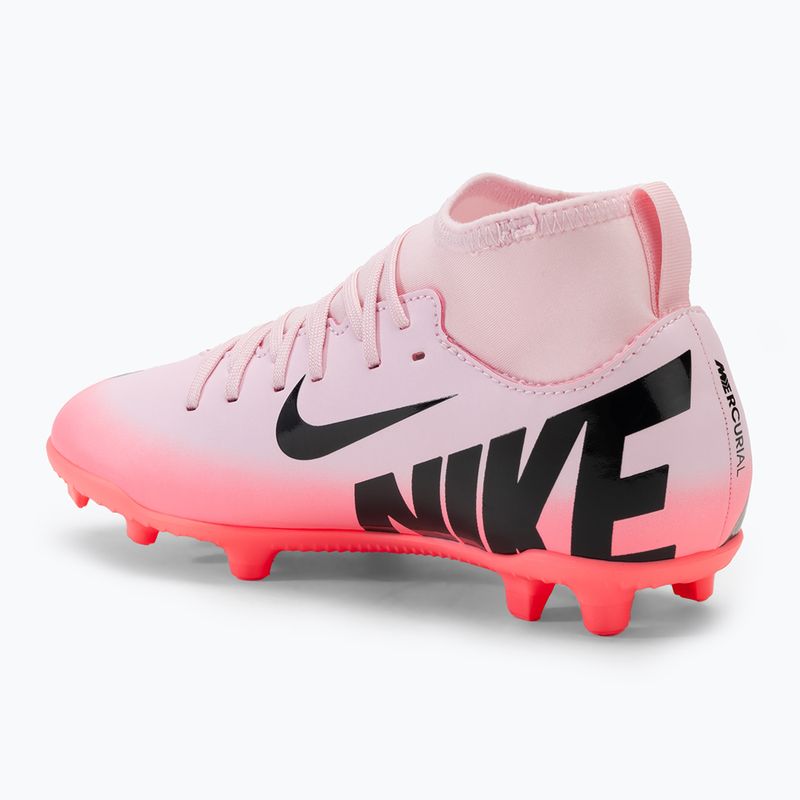 Nike Mercurial Superfly 9 Club FG/MG Junior rosa schiuma/nero scarpe da calcio per bambini 3