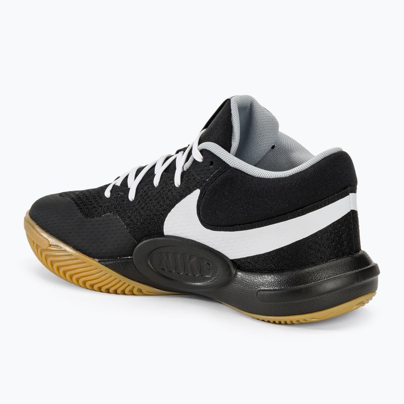 Scarpe da pallavolo Nike Hyperquick Court Flight nero/bianco/argento piatto 3