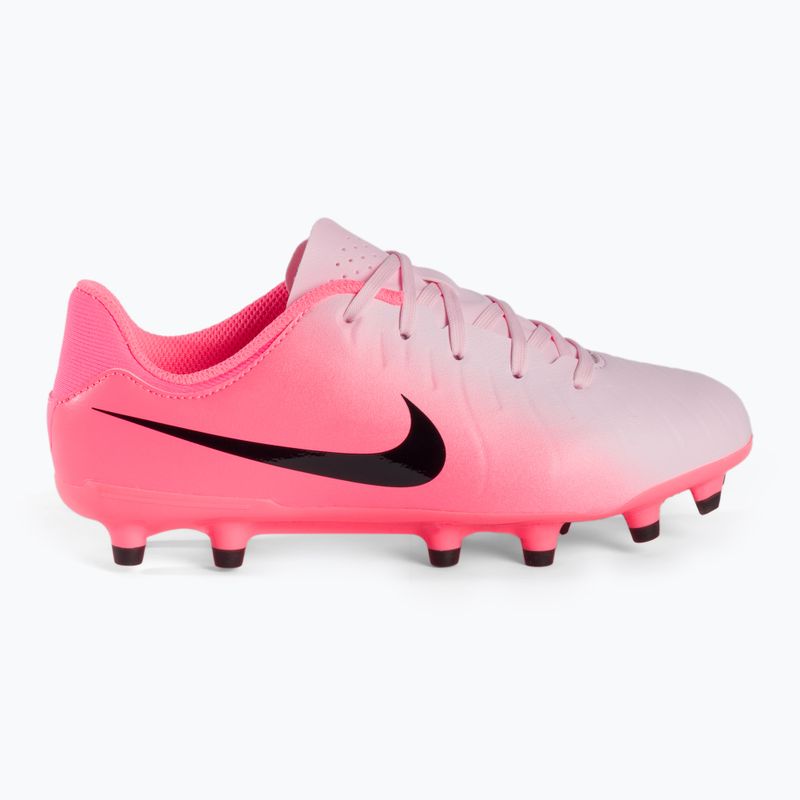 Nike Tiempo Emerald Legend 10 Academy FG/MG rosa schiuma/nero scarpe da calcio per bambini 2