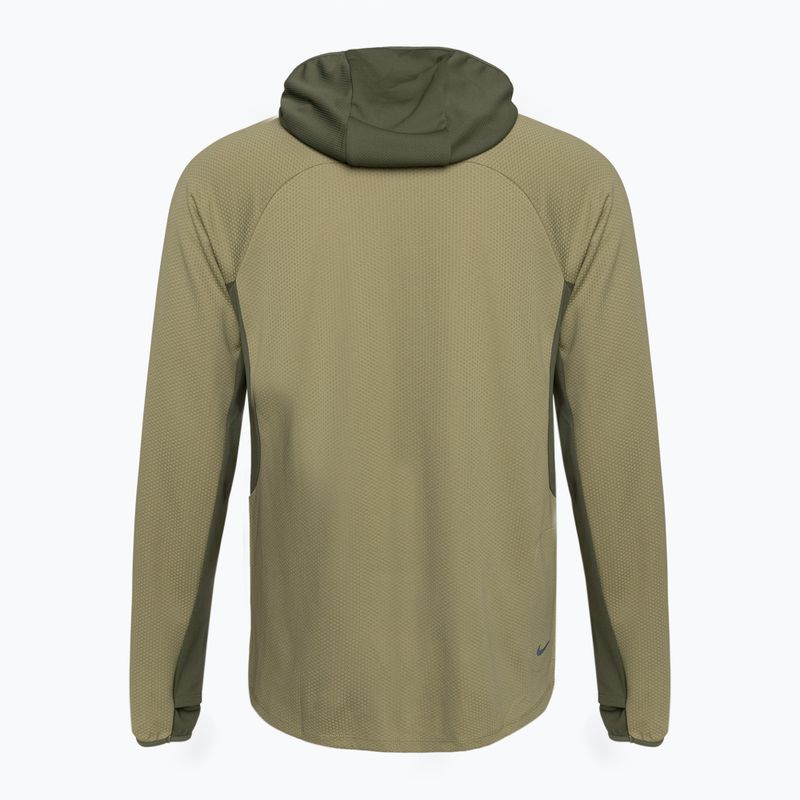 Felpa con cappuccio Nike Trail Dri-Fit UV LS Uomo oliva neutra/oliva media/lilla a maniche lunghe da corsa 2