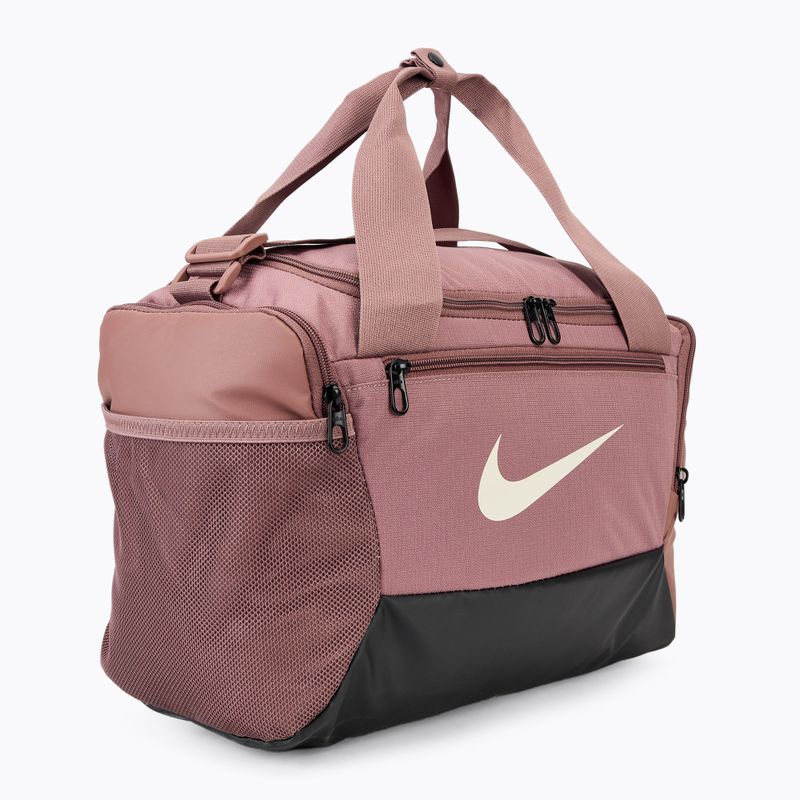 Nike Brasilia 9.5 Duffle 25 l borsa da allenamento smokey mauve/nero/light orewood brown 2