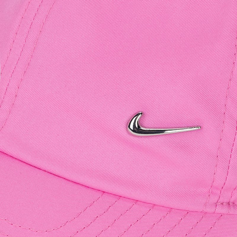 Cappellino Nike Dri-Fit Club Unstructured Metal Swoosh rosa giocoso/argento metallizzato 3