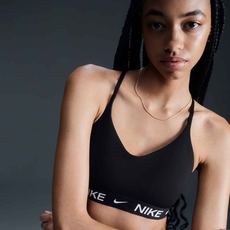 Reggiseno da allenamento Nike Dri-Fit Indy Light Support nero/nero/bianco 4