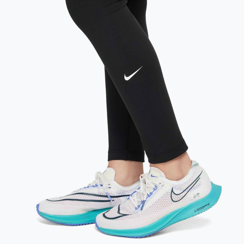 Leggings Nike One Dri-Fit a vita alta nero/bianco per bambini 4