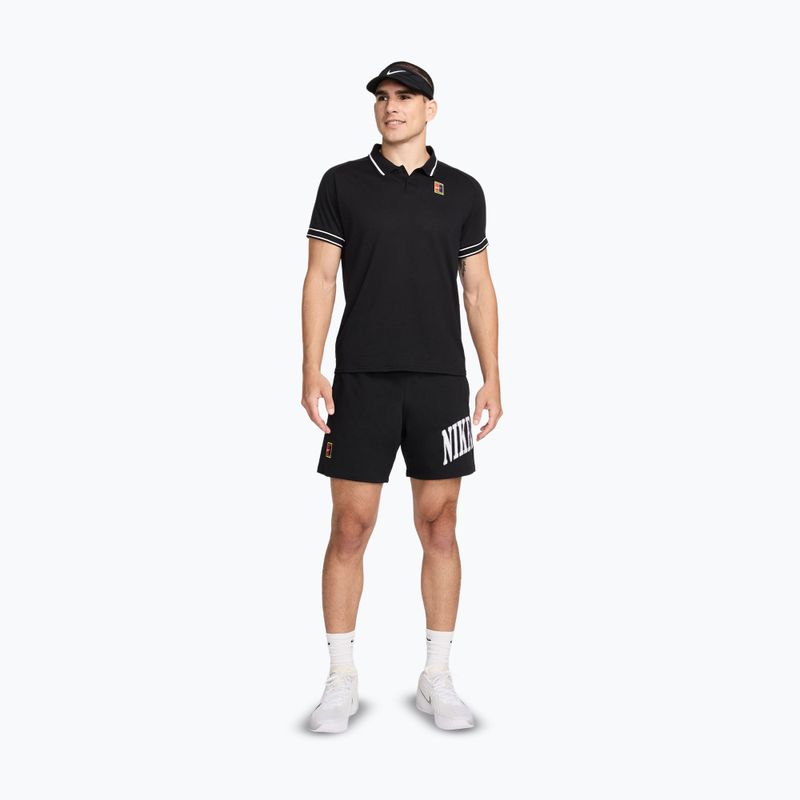 Polo da tennis da uomo Nike Court Heritage nero/bianco 2