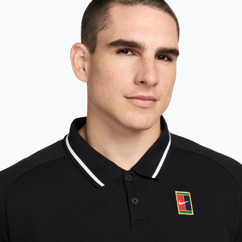Polo da tennis da uomo Nike Court Heritage nero/bianco 4