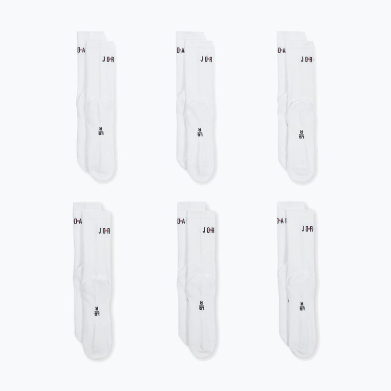 Calzini Nike Jordan Everyday Crew 6 paia white/gym red/black 2