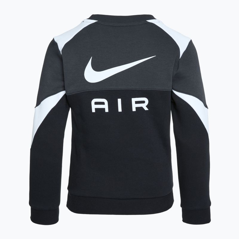 Felpa Nike Air Crew bambino nero / antracite / bianco / bianco 2
