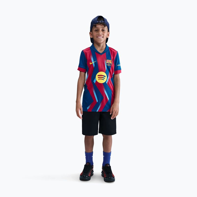 Maglia da calcio junior Nike FC Barcelona 2025/26 Stadium Fourth gym blue/gym blue/salsa red/opti yellow 2