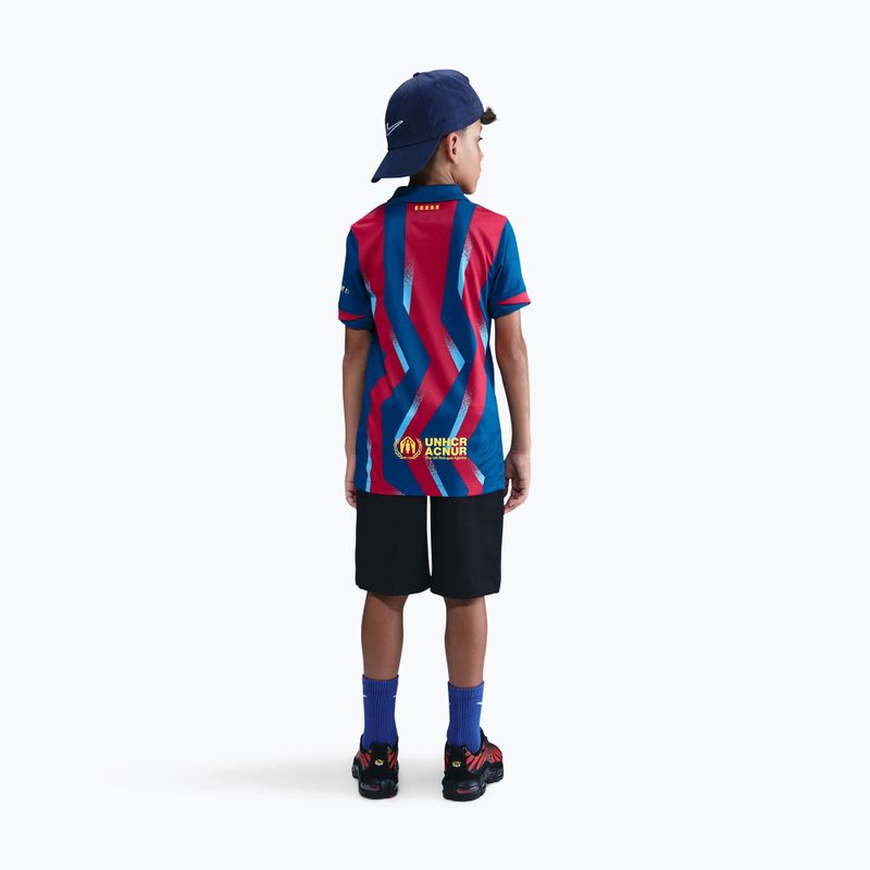 Maglia da calcio junior Nike FC Barcelona 2025/26 Stadium Fourth gym blue/gym blue/salsa red/opti yellow 3