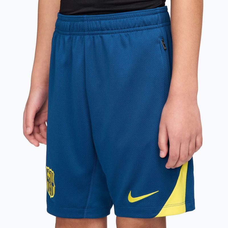 Pantaloncini da calcio junior Nike FC Barcelona Strike SE Jr gym blue/opti yellow/opti yellow 5