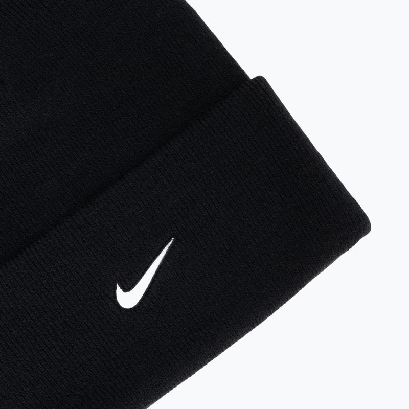 Berretto invernale Nike Peak Swoosh Beanie black/white 3