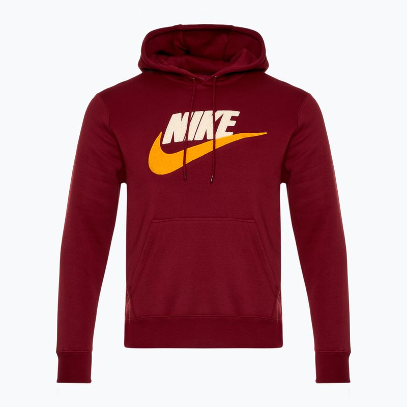 Felpa con cappuccio Nike Club Fleece Uomo rosso/rosso squadra