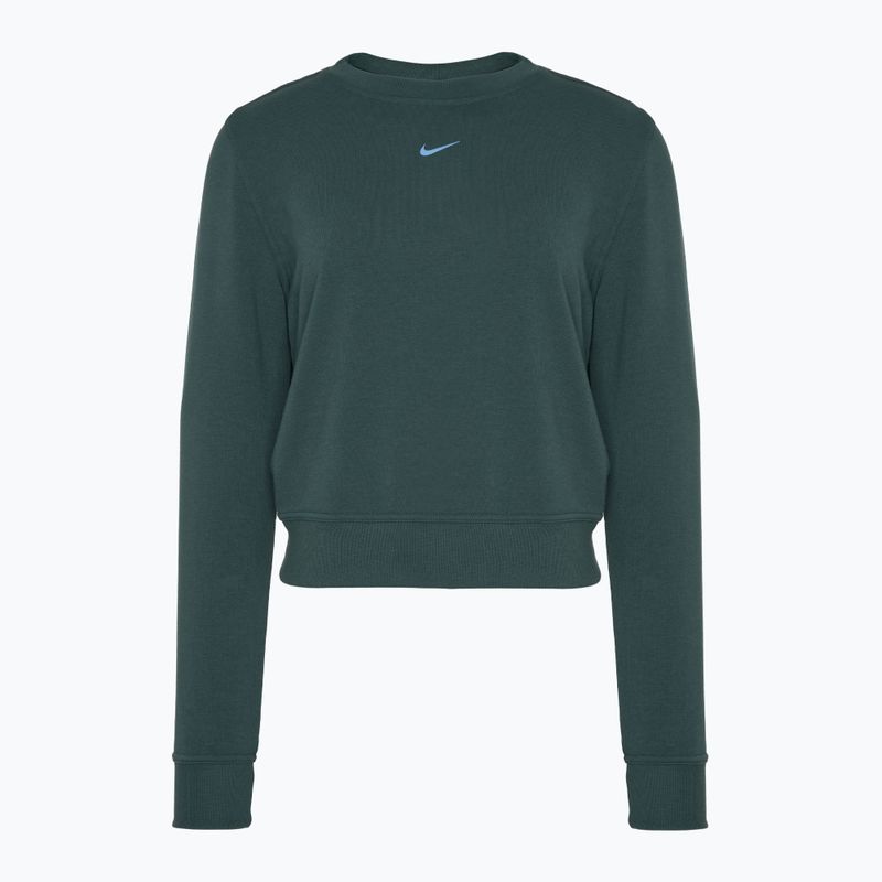 Felpa Nike Dri-FIT One Crew Neck French Terry donna verde vintage/nero