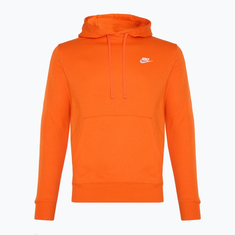 Felpa con cappuccio Nike Sportswear Club Fleece Uomo arancione di sicurezza/arancione di sicurezza/bianco