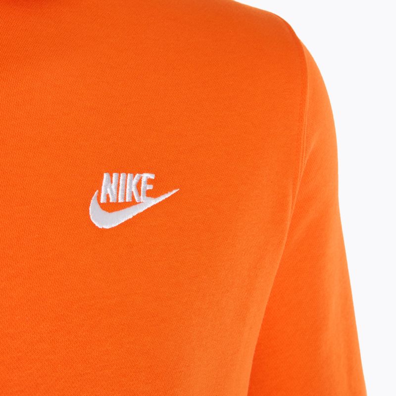 Felpa con cappuccio Nike Sportswear Club Fleece Uomo arancione di sicurezza/arancione di sicurezza/bianco 3