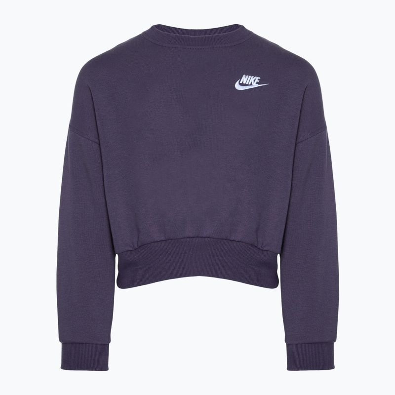 Felpa da bambino Nike Sportswear Club Fleece, color uvetta scuro/bianco