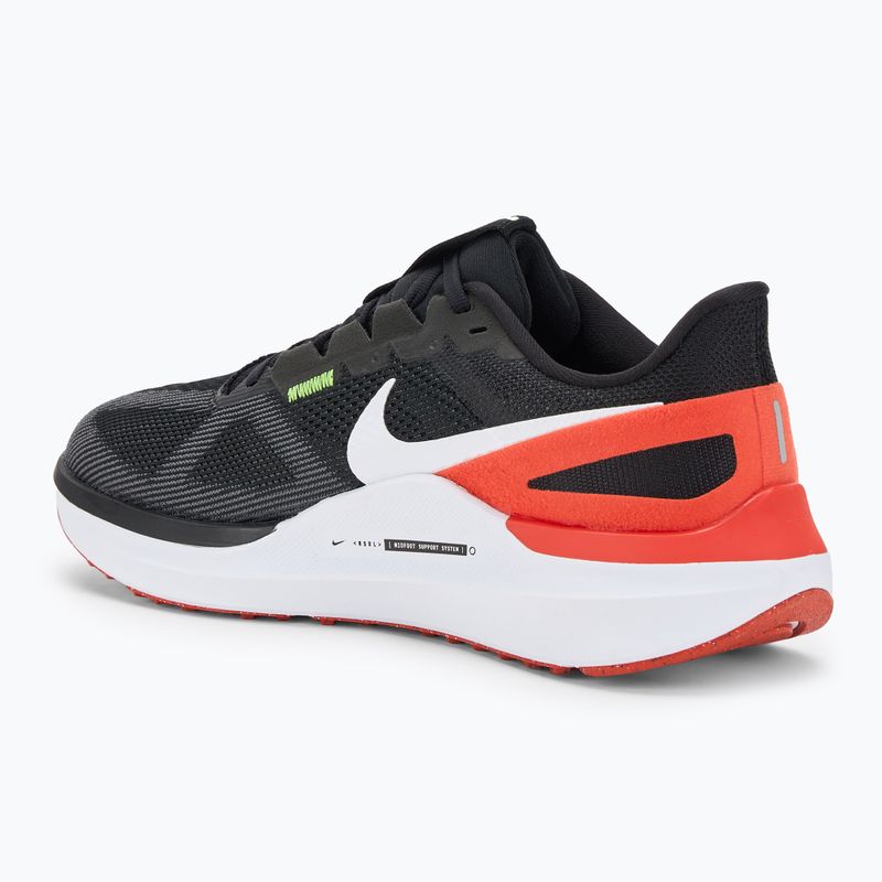 Scarpe da corsa da uomo Nike Structure 25 nero/bianco/picante rosso 3