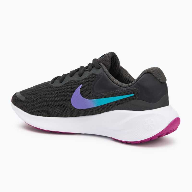 Nike Revolution 7 donne scarpe da corsa grigio fumo scuro / ipervioletto / bianco / cactus polveroso 3